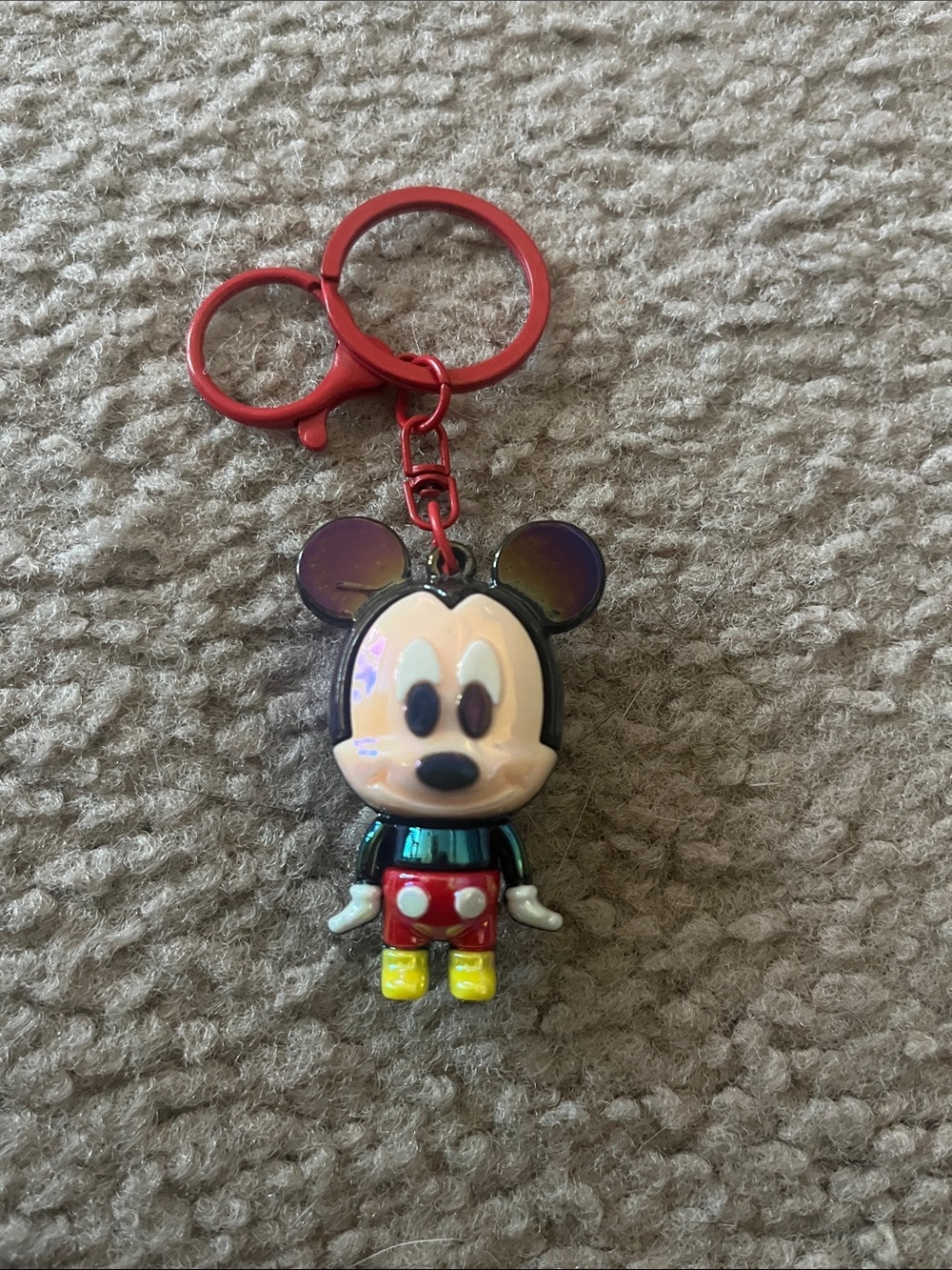Red Mickey Mouse Keychain Kids Toy - Branded Character Keyring